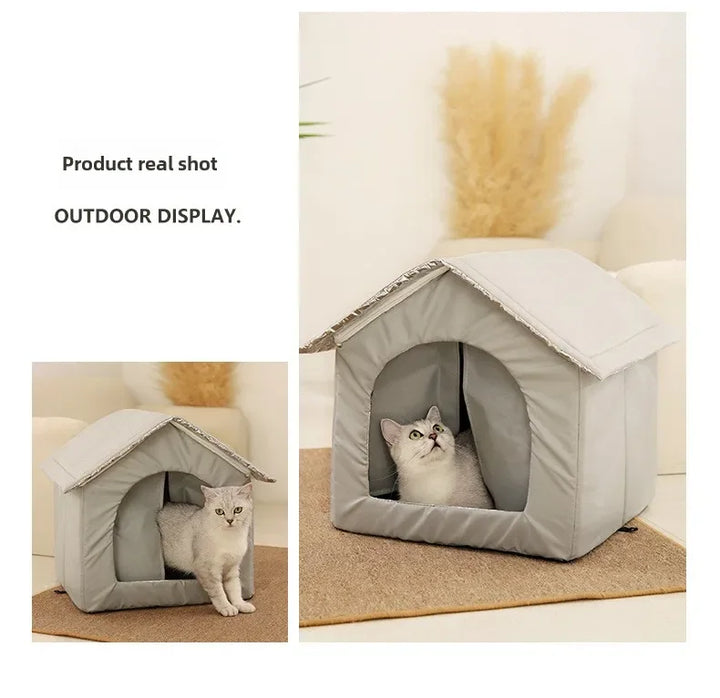 Pet House Waterproof Outdoor Shelter For Small Dogs And Cats Foldable Winter 2026 Warm Cave Bed Washable