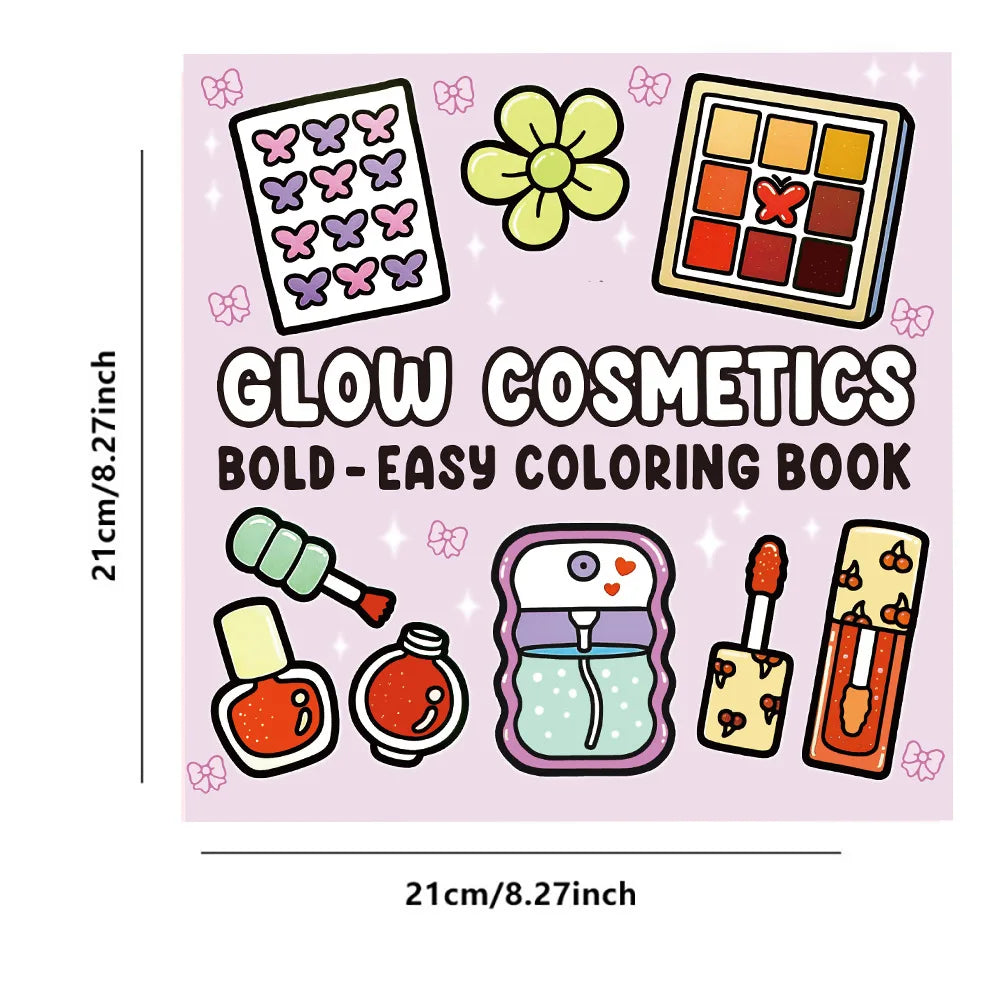 Adult colouring Book Cosmetics Themed Bold Easy Patterns Fall 2025 Gift Idea