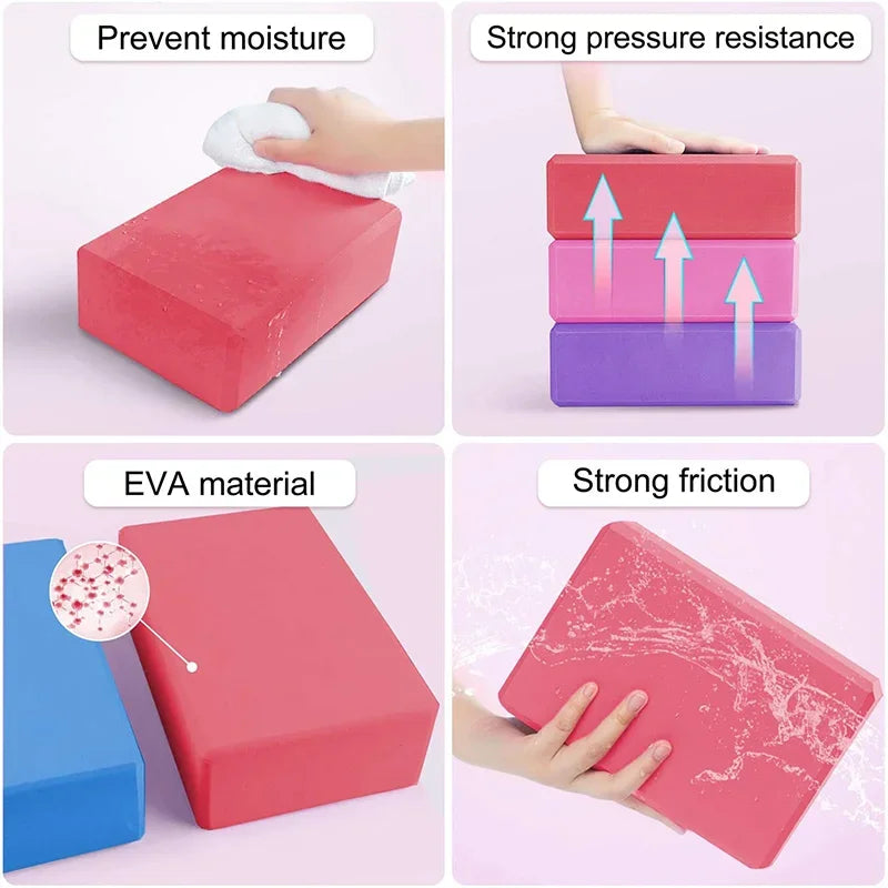 Yoga Fitness Blocks - EVA Pilates Bricks for Home Exercise, Reinforcement Mats &amp; Supplies
