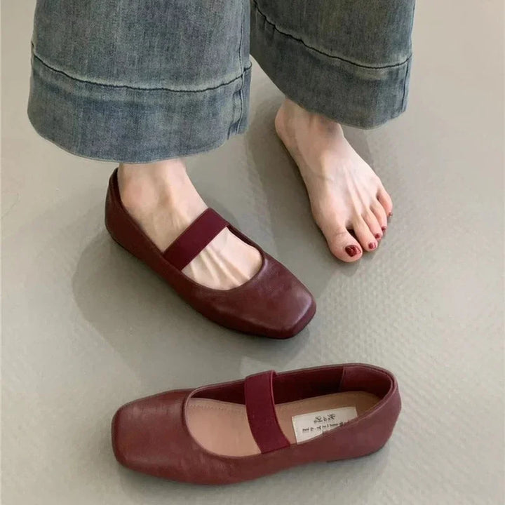 Supportive Women’s Ballet Flats - Square Toe Mary Jane