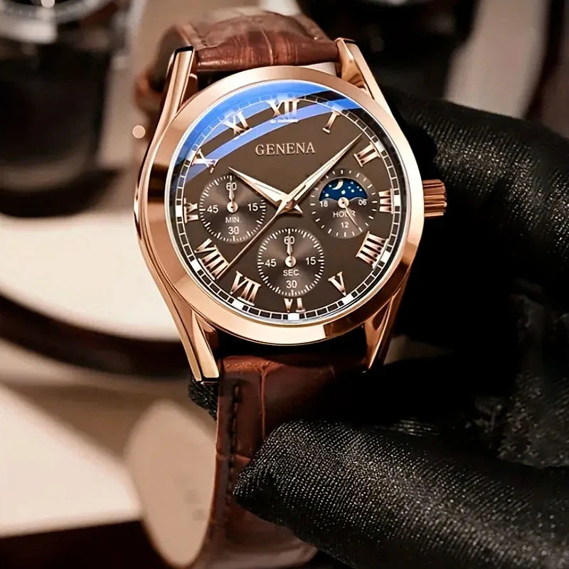 Quartz Watch Leather Strap Dress Casual Fall 2025 Business