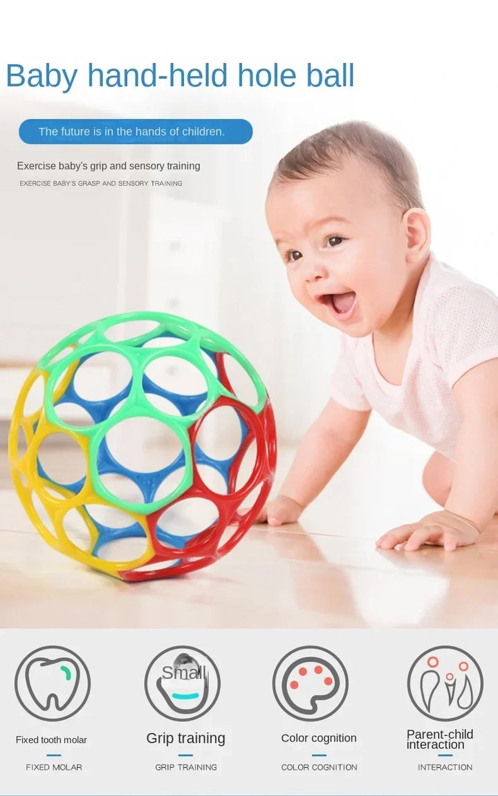 Baby Rattle Teether Ball Newborn Sensory Toys Soft Safe