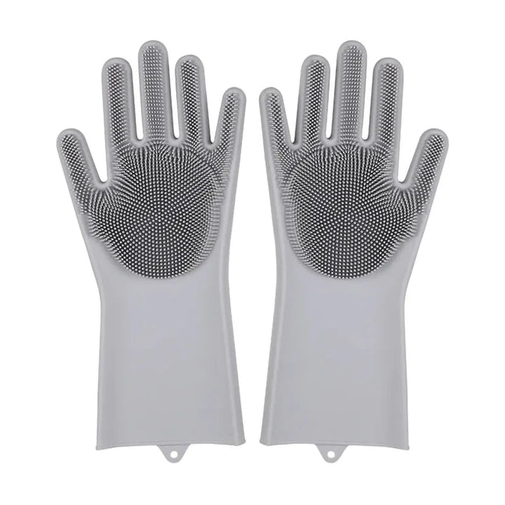 Silicone Dishwashing Gloves with Scrubber - Eco-Friendly Household Cleaning Tool