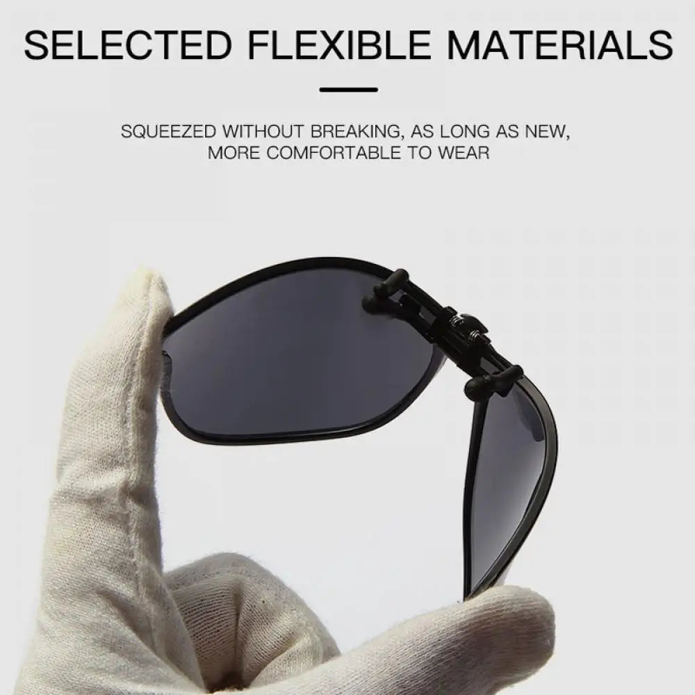 Night Vision Clip-On Sunglasses – Polarized Photochromic UV Anti-Glare Driving Goggles, Vintage Square Style, Fall 2025 Safe Driving