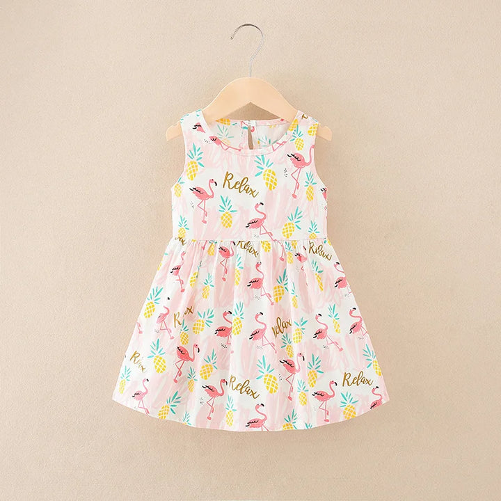 Soft girls’ dress - sleeveless a-line, assorted prints and patterns, cotton, for summer wear