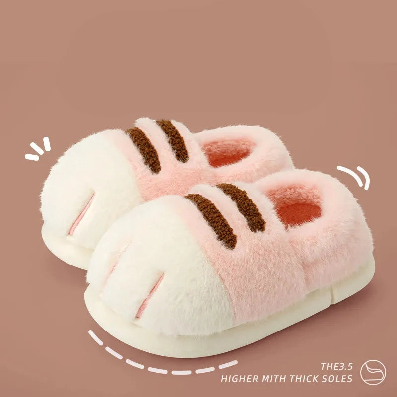 Soft Unisex Slippers For Kids - Cozy Cat Design, Plush Lining, Indoor Wear At Home