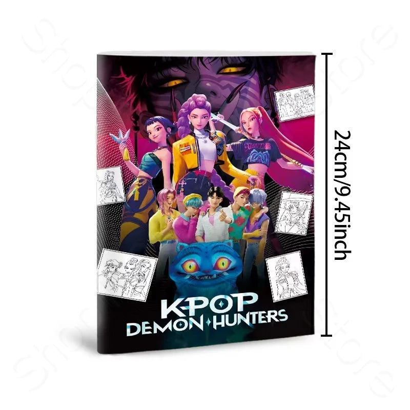 colouring Book Kpop Demon Hunters Anime Sketches Rumi Mira Zoey Cute Line Drawings Back to School 2025 Gift