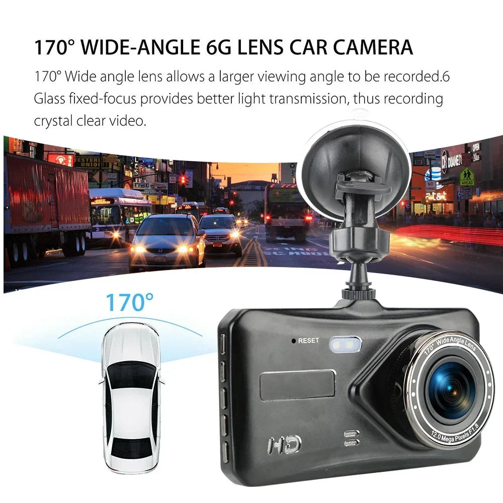 Car DVR Dual Lens DashCam 4" HD 1080P 32 GB Touch Screen Video Recorder