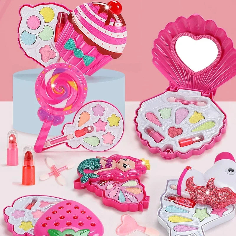 Princess Makeup Toy Set for Kids - Pretend Play Cosmetics with Lipstick &amp; Eyeshadow for Parties