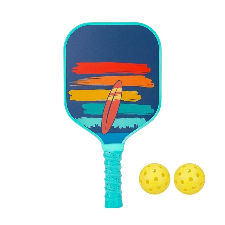 Lightweight Kids Pickleball Paddles Set with Small Grip, Honeycomb Core, Fiberglass, Ages 6-12, Includes 2 Paddles and 2 Balls