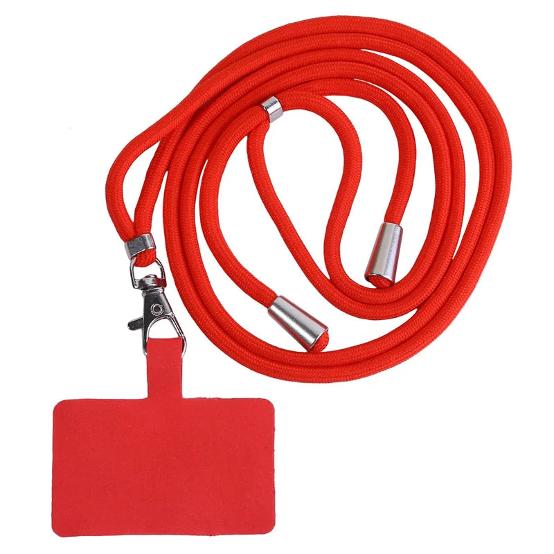 Adjustable Detachable Phone Lanyard with Card Holder &amp; Carabiner - 13 colours, Nylon Strap Accessory