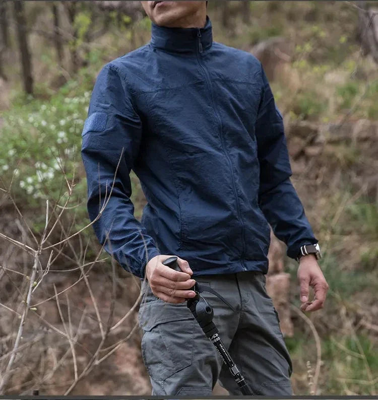 Lightweight Men’s Jacket - Tactical Zip, Polyester, Summer