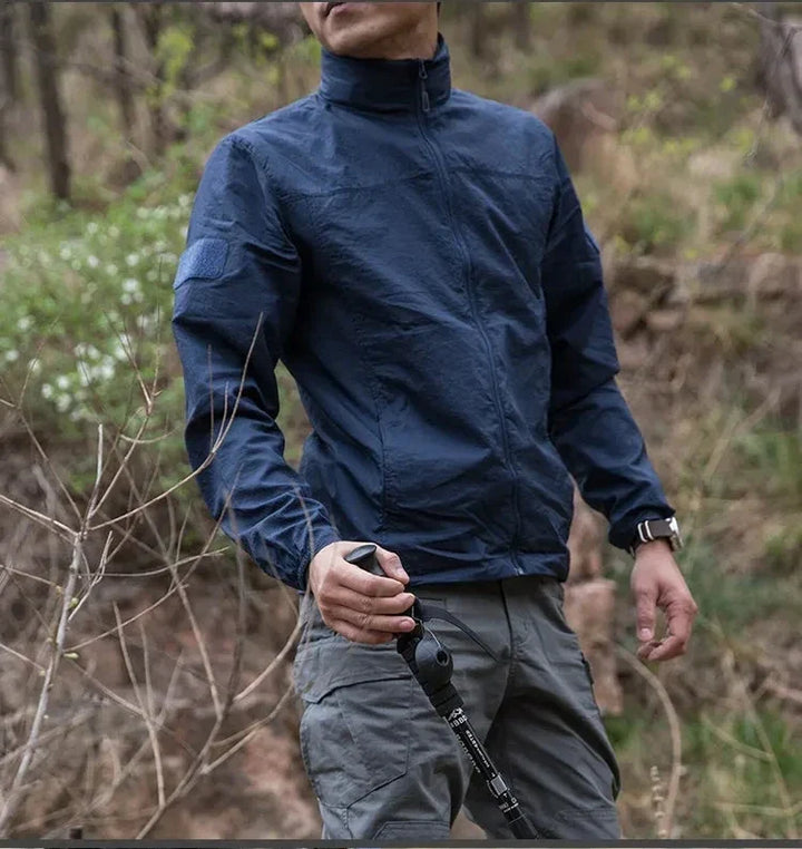 Lightweight Men’s Jacket - Tactical Zip, Polyester, Summer