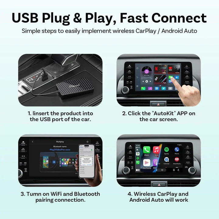 CarPlay Box Wireless AI Car Adapter Built In YouTube Netflix Android Auto 5G WiFi Fall 2025 For Most Cars