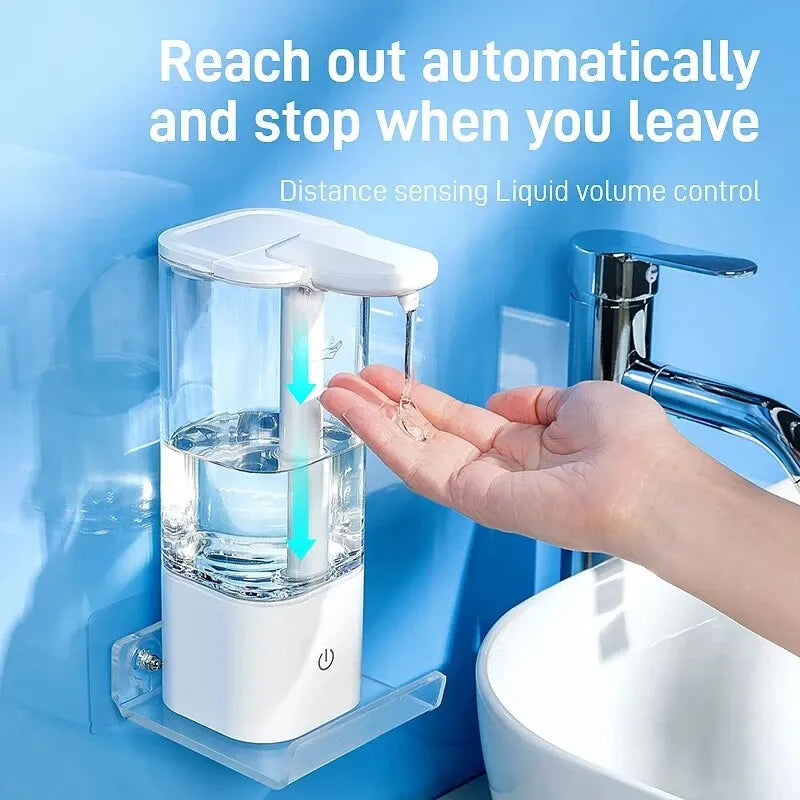 Automatic Sensor Hand Sanitizer Dispenser - 550ml Smart Soap Machine for Kitchen and Bathroom Use
