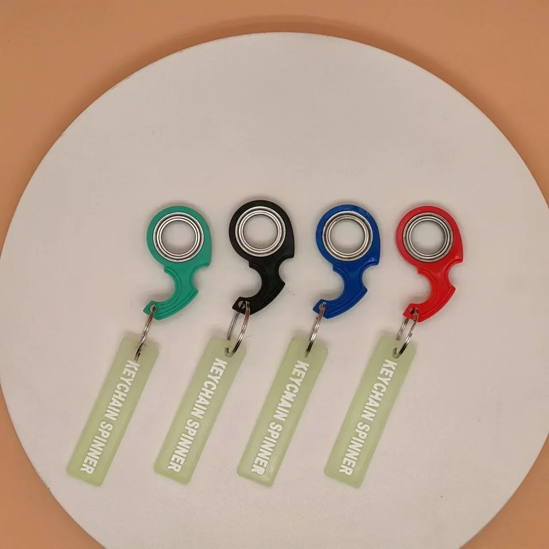 Metal Keychain Fidget Spinner Ring Stress Relief Toy