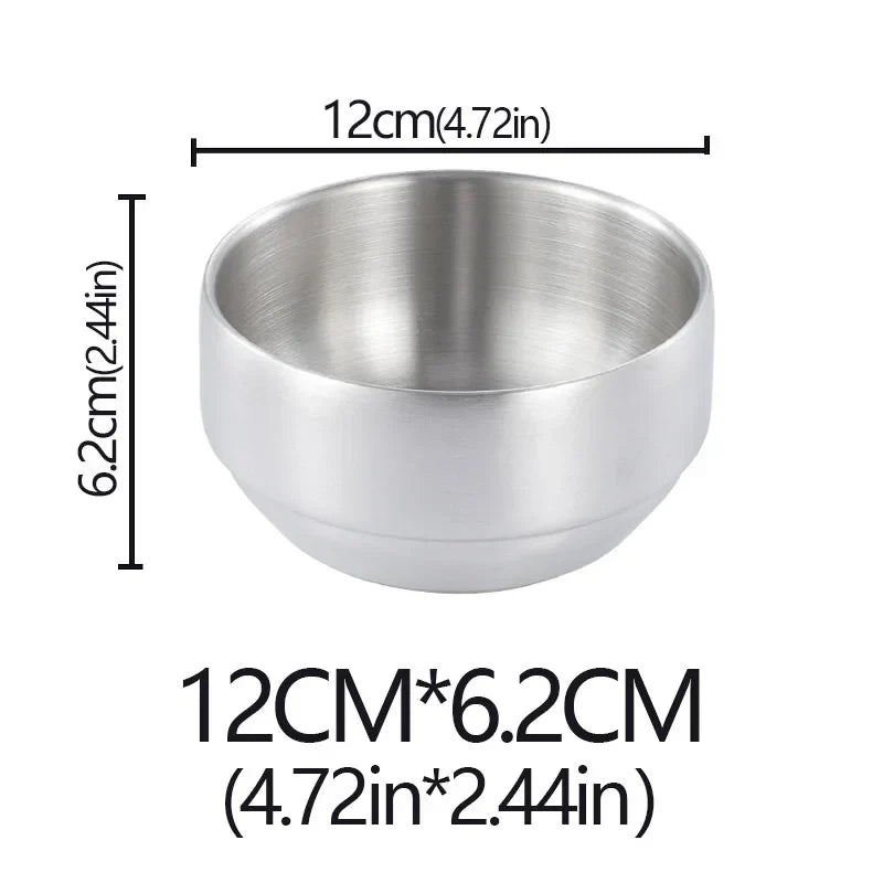 Stainless Steel Double Layer Rice Bowl With Lid Insulated