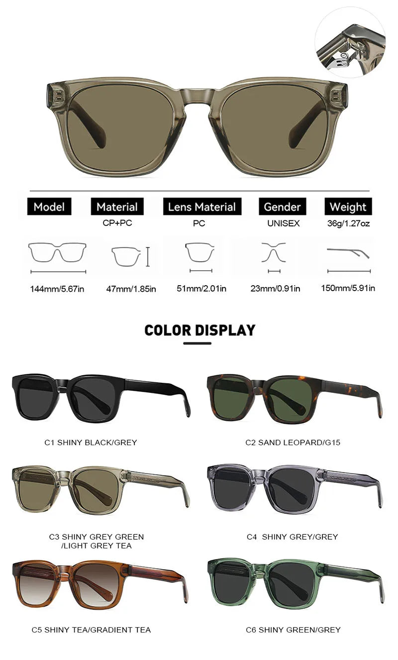Retro square unisex sunglasses – UV400 gradient lenses, vintage style, travel and beach