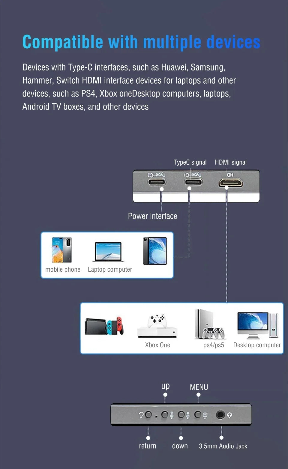 Portable Monitor 14.1 Inch Touch IPS HDR10 Second Screen