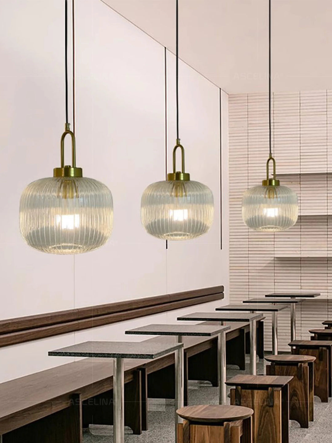 Japandi Glass Pendant Light Japanese Nordic Hanging Lamp Warm