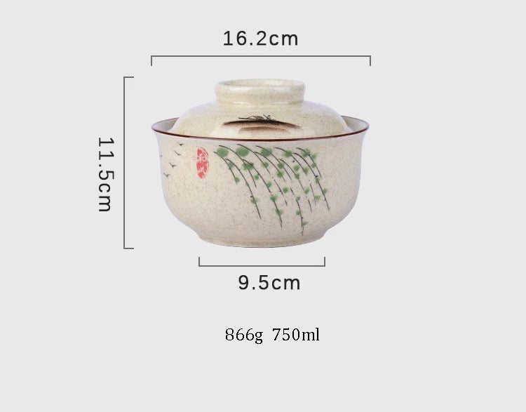 Ramen Bowl Large Ceramic With Lid Retro Fall 2025 Tableware