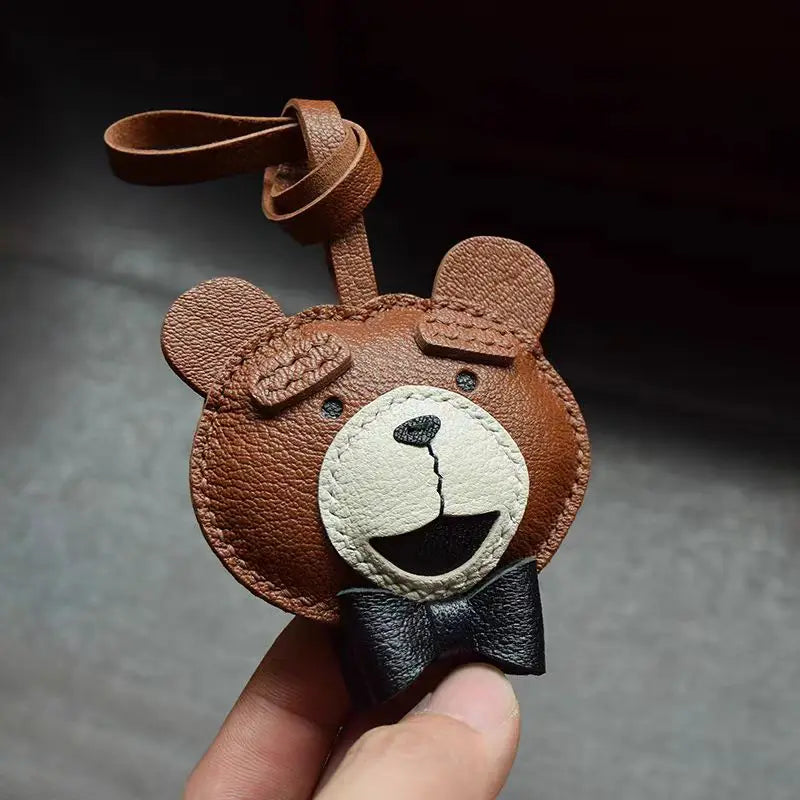 Leather Bag Charm No Face Keychain Black Cozy Cute Gift