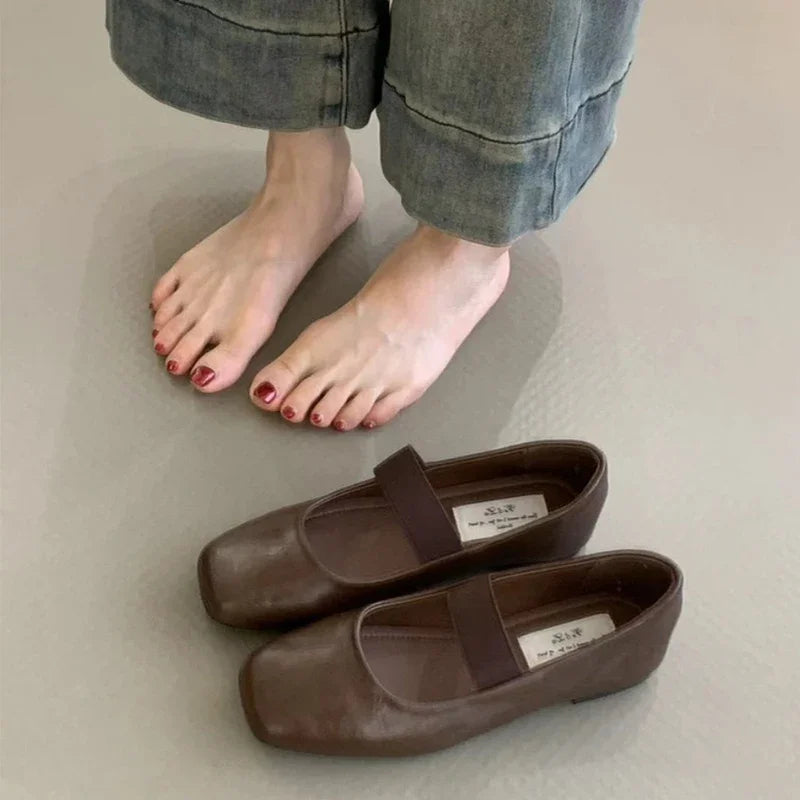 Supportive Women’s Ballet Flats - Square Toe Mary Jane
