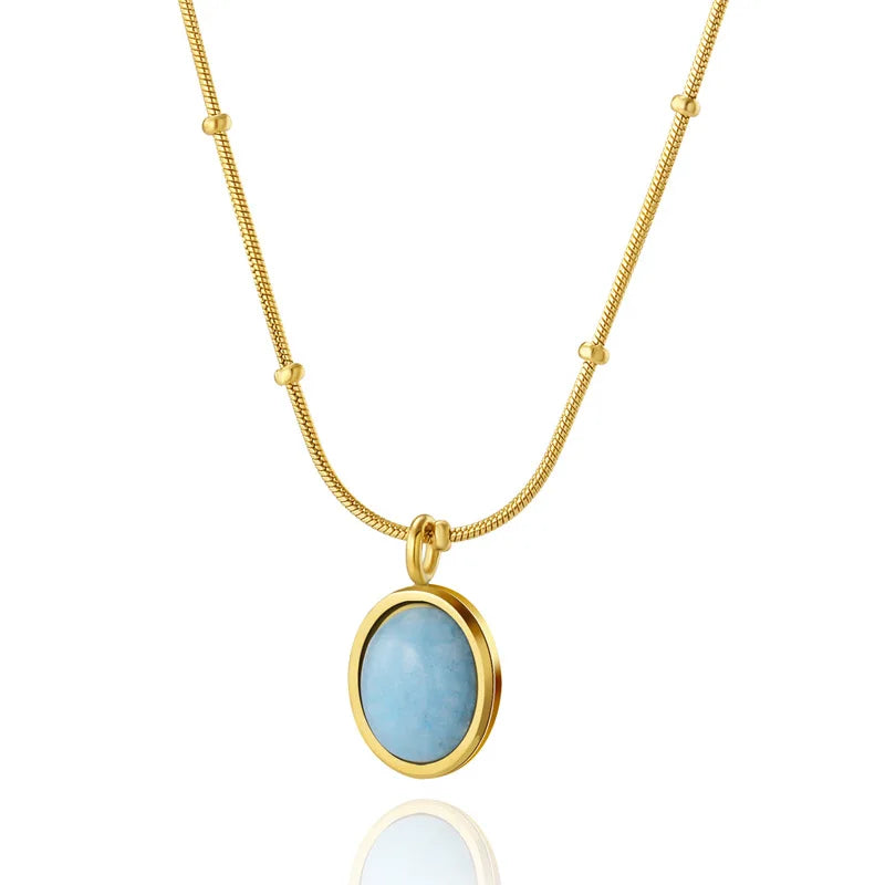 Layered Gold Tone Necklace Set With Resin Stone Pendants Boho Statement Jewelry Gift Idea Fall 2026