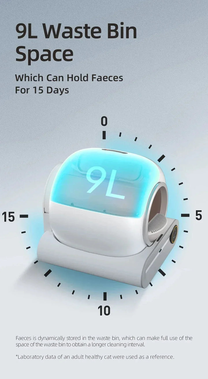 Cat Litter Box 65L Large Space Smart WiFi Auto Clean Enclosed Pet Toilet 9L Waste Bin TikTok Viral Fall 2025 Gift