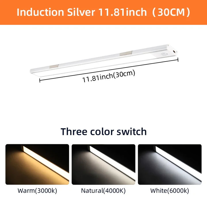 Wireless LED Motion Sensor Cabinet Light – Dimmable Type-C Rechargeable Night Lamp for Closet Kitchen 2026