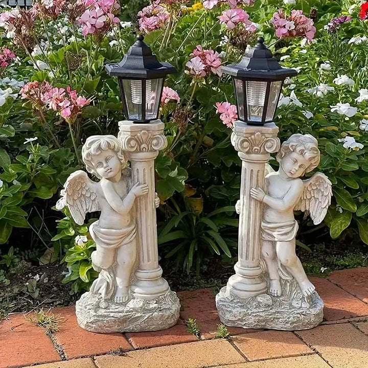 Solar Angel Light Statue 19.29 Inch Outdoor Garden Path Light Catholic Religious Decor Gift Idea
