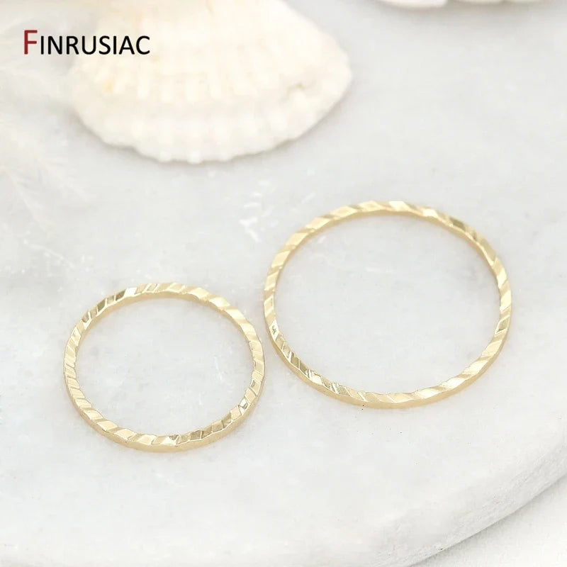 14K Gold Plated Brass Jewelry Ring Connectors Pack 10Pc