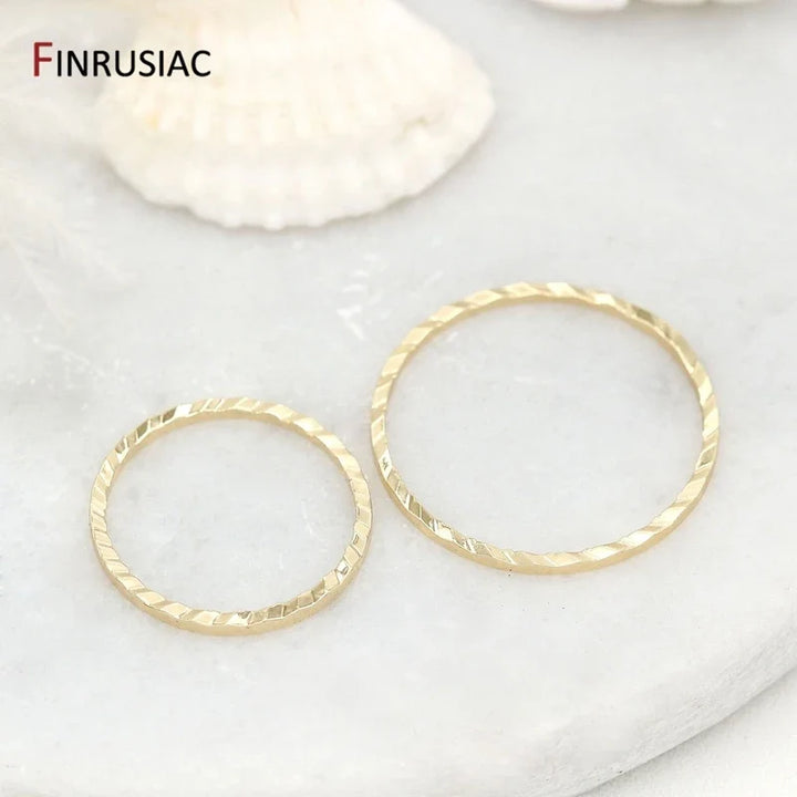 14K Gold Plated Brass Jewelry Ring Connectors Pack 10Pc