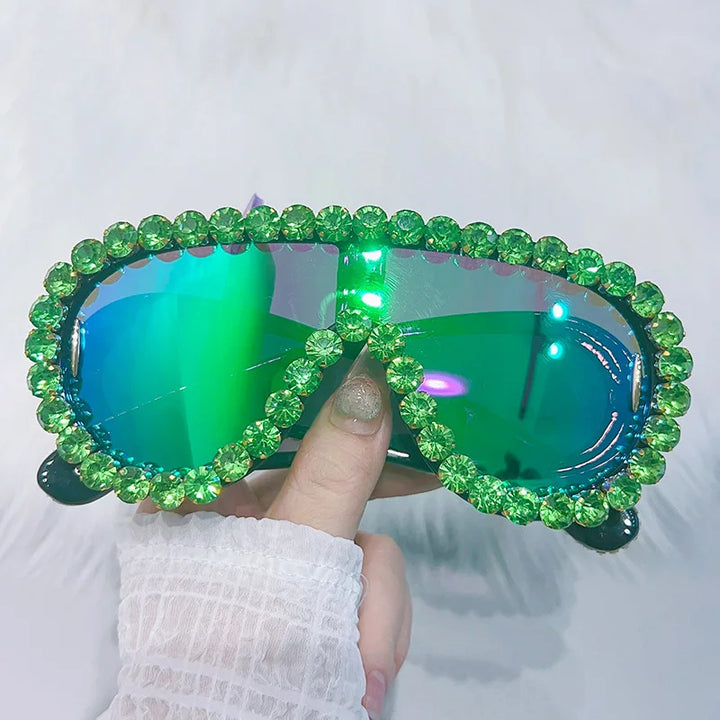 Sunglasses White Frame Oversized Wave Mask Goggles Y2K Punk Steampunk Eyewear TikTok Viral 2026