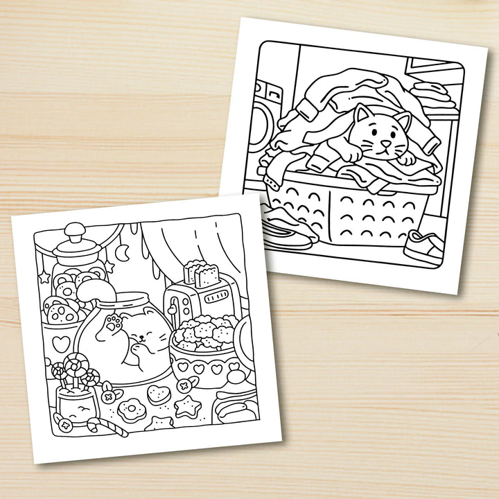 colouring Book Bold-Easy Patterns Cat Life Fall 2025 Gift Relaxation And Stress Relief