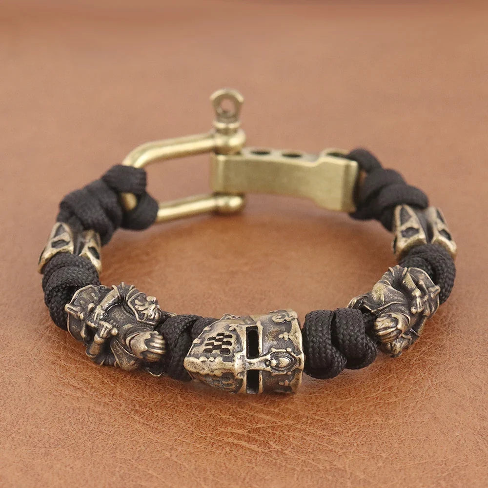 Skull Paracord Bracelet Gothic Wristband Halloween 2026 Gift Idea Adjustable Braided Jewelry