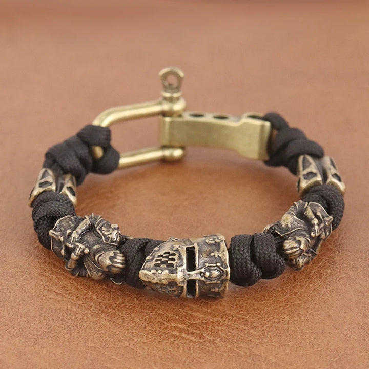 Skull Paracord Bracelet Gothic Wristband Halloween 2026 Gift Idea Adjustable Braided Jewelry