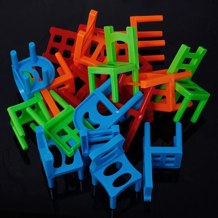 Educational Balance Chairs Game for Kids - colourful 18-Piece Toy Set, Eco-Friendly ABS Plastic, Fun Learning Activity