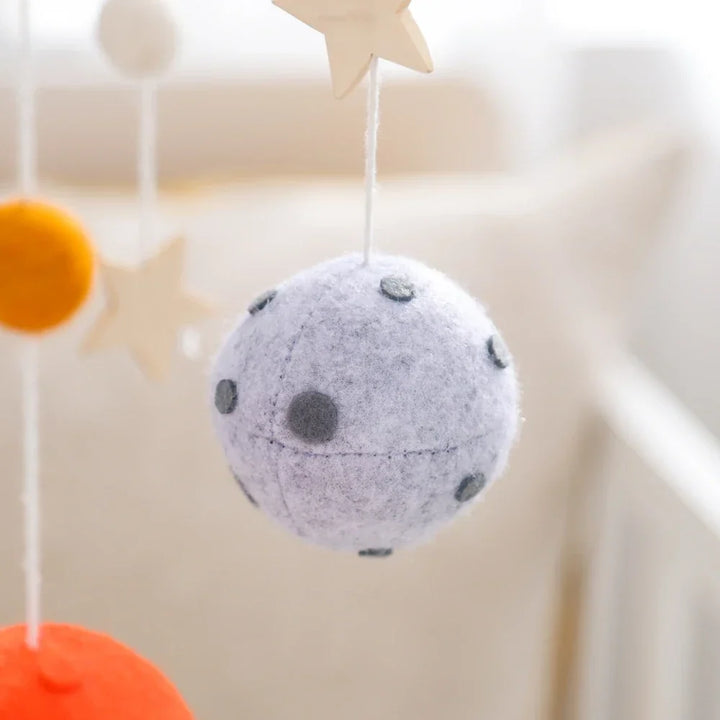 Wooden Rocket Crib Mobile Newborn Sensory Toys Soothing