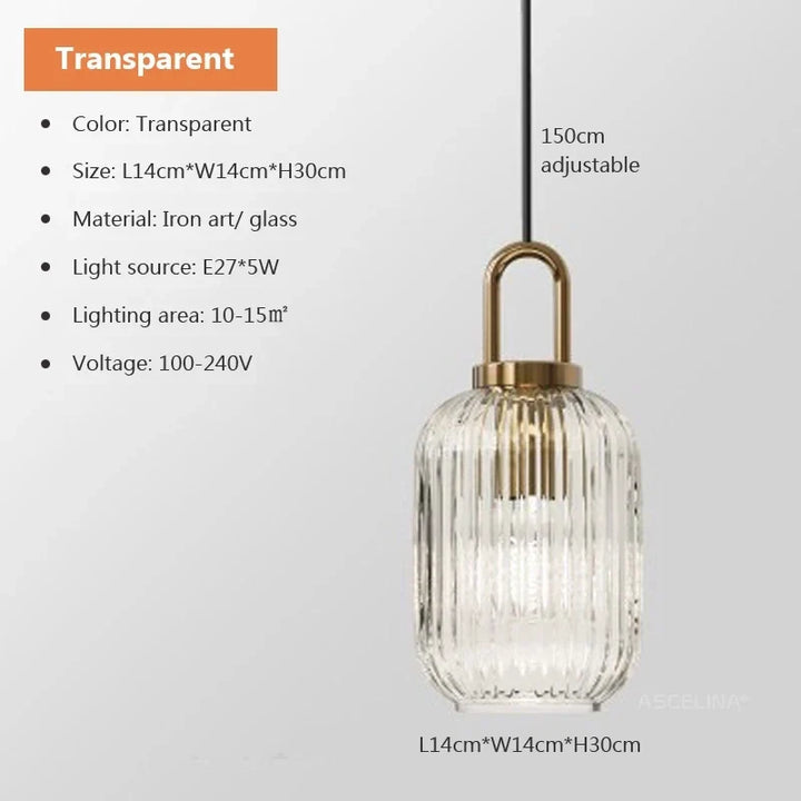 Japandi Glass Pendant Light Japanese Nordic Hanging Lamp Warm