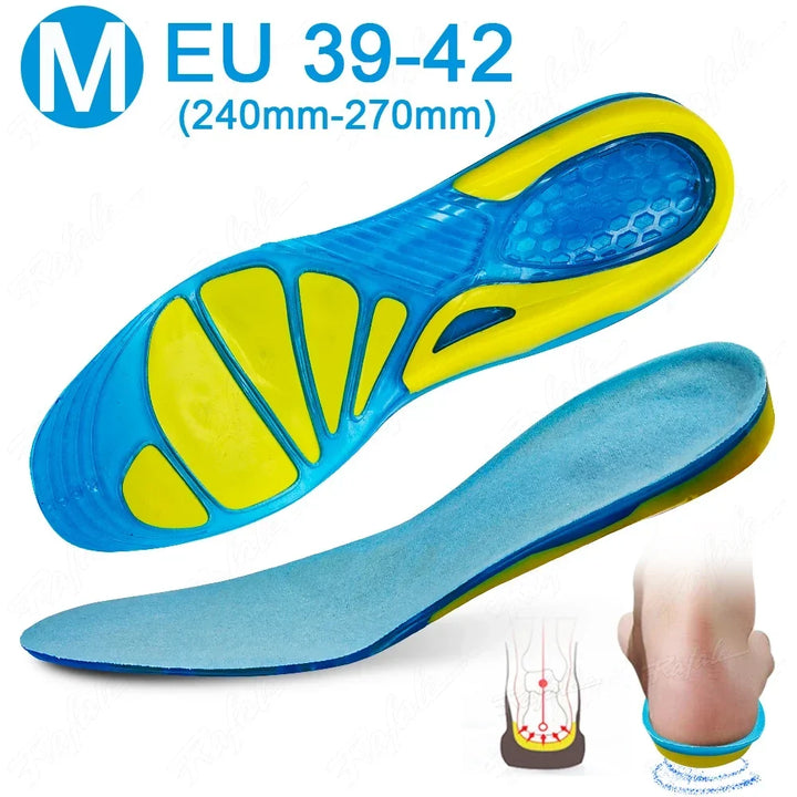 Gel Non Slip Shoe Insoles Silicone Massaging Orthotic Plantar Fascia Insole