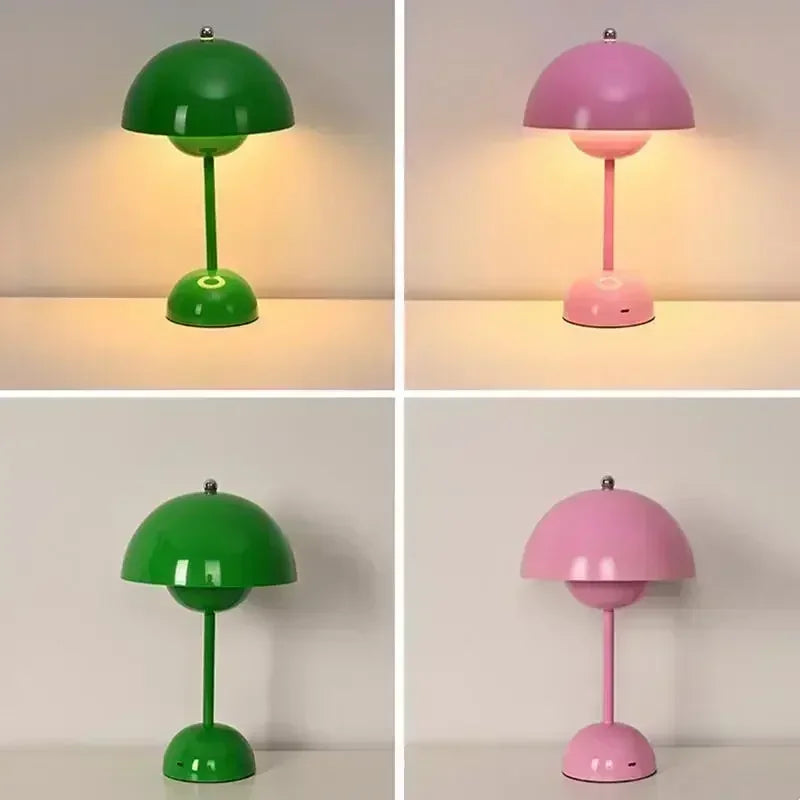 Rechargeable Table Lamp Nordic Flower Bud With Iron Touch Switch Fall 2026 Home Decor For Bedroom Or Nightstand