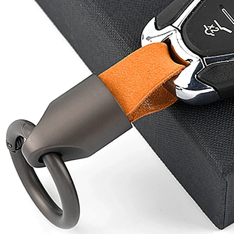 Cowhide Leather Keychain Carabiner Ring Everyday Carry