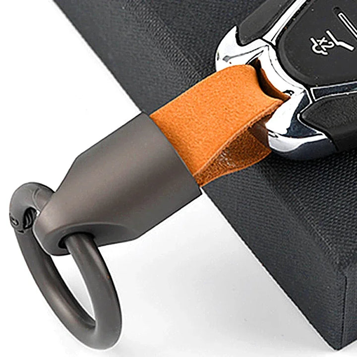 Cowhide Leather Keychain Carabiner Ring Everyday Carry