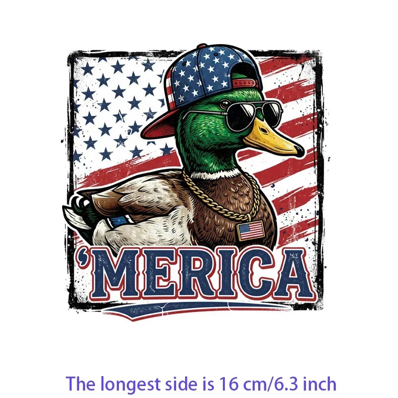 Iron On Patches USA Flag Bald Eagle Heat Transfer Set Patriotic 4th Of July DIY Clothing Decor 2026