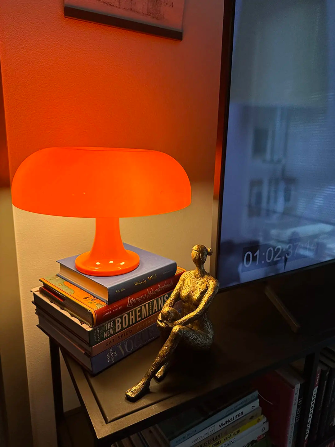 Japandi LED Mushroom Table Lamp Ivory Minimalist Bedside Lighting