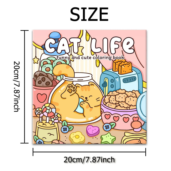 colouring Book Bold-Easy Patterns Cat Life Fall 2025 Gift Relaxation And Stress Relief