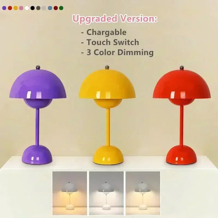 Rechargeable Table Lamp Nordic Flower Bud With Iron Touch Switch Fall 2026 Home Decor For Bedroom Or Nightstand