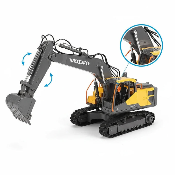RC Excavator 1/16 Scale Alloy Digger 3in1 Construction Vehicle Fall 2025 Gift Idea