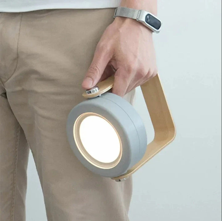 Creative Wood Handle Folding LED Night Light Lantern for Reading, USB Charging